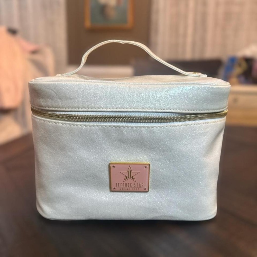 Jeffree Star Cosmetics White Glitter‎ Travel Makeup Bag